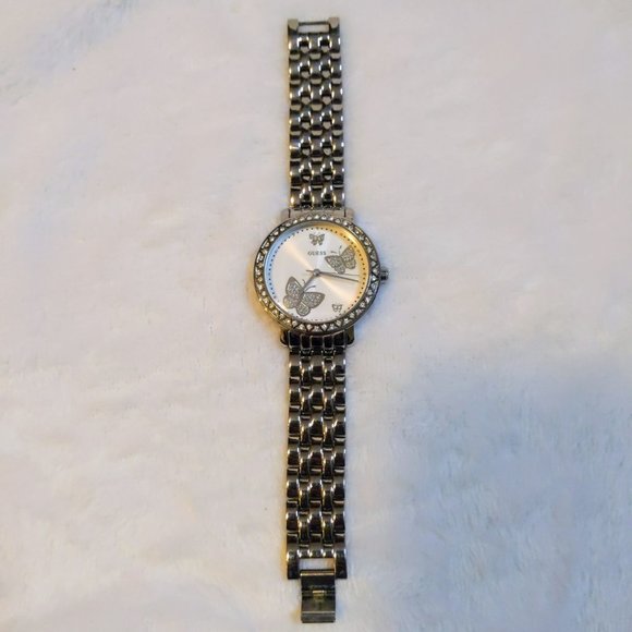 GUESS Crystal Butterfly Watch